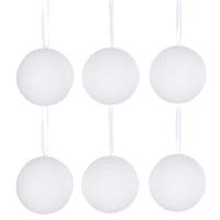 Kerstballen sneeuw - 12x st - wit - D8 cm - sneeuwballen - sneeuwdecoratie