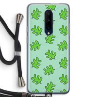 Groene blaadjes: OnePlus 7 Pro Transparant Hoesje met koord