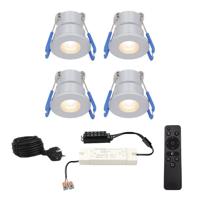 Set van 4 Milano inbouwspots 12V - IP65 waterdicht - 2700K warm wit - 3 Watt 200 lumen - RVS - Verandaverlichting - Dimbaar