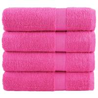 VidaXL Badhanddoeken solund 4 st 600 g/m² 70x140 cm roze