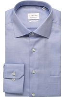 ETERNA Comfort Fit Overhemd middenblauw, Gestructureerd