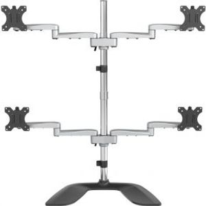 StarTech.com ARMQUADSS flat panel bureau steun 81,3 cm (32 ) Vrijstaand Zwart, Zilver