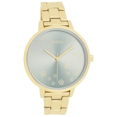 OOZOO C11123 Horloge Timepieces staal goudkleurig-groen 42 mm