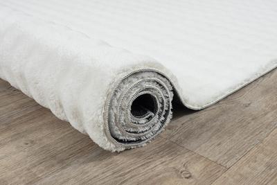 Karpet24 Flow - Knuffelig Bubbeltapijt, Wasbaar & Antislip, Zacht en Onderhoudsvriendelijk, Cream-Ø 120 cm rond