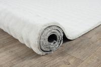 Karpet24 Flow - Knuffelig Bubbeltapijt, Wasbaar & Antislip, Zacht en Onderhoudsvriendelijk, Cream-Ø 120 cm rond