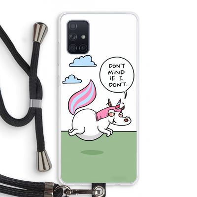 Unicorn: Samsung Galaxy A71 Transparant Hoesje met koord