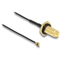 Delock WiFi-antenne Aansluitkabel [1x RPSMA-bus - 1x IPEX-stekker] 0.35 m Zwart, Goud