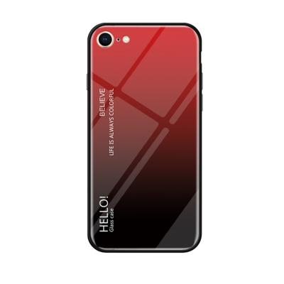 Gradiënt kleur glas Case voor iPhone 8 & 7 (rood)