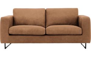 Goossens Excellent Bank Jovani bruin, leer, 2,5-zits, urban industrieel