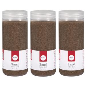 Hobby Fijn decoratie zand korrels - 3x - bruin - 475 ml - zandkorrels - knutselmateriaal