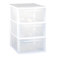 Ladenkast/bureau organizer wit stapelbaar A4 met 3x lades L25 x B36 x H27 cm - thumbnail