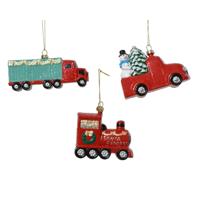Decoris Kersthanger voertuig 14x6,5x11cm