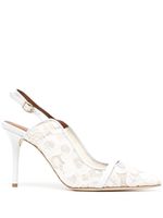 Malone Souliers escarpins Marion 85 mm à détails en dentelle - Blanc