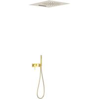 Regendouche set Tres 3V | Inbouw | Mengkraan | 3-weg | Rond | 24k Goud glans Regendouche set Tres 3V | Inbouw | Mengkraan | 3-weg | Rond | 24k Goud glans