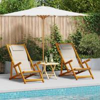Strandstoel 2 pcs Bruin 61.5 x 123 x 82cm Massief acaciahout