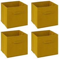 Set van 6x opbergmand 29 liter mosterdgeel 31 x 31 x 31 cm