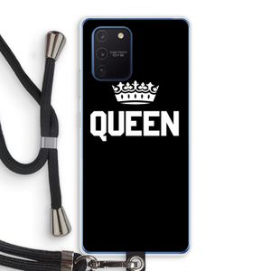 Queen zwart: Samsung Galaxy Note 10 Lite Transparant Hoesje met koord