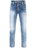 DSQUARED2 logo-patch mid-rise skinny jeans - Bleu - thumbnail