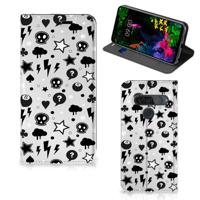 Mobiel BookCase LG G8s Thinq Silver Punk