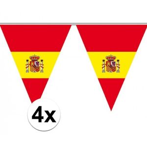 4x Spaanse vlaggenlijnen 5 meter