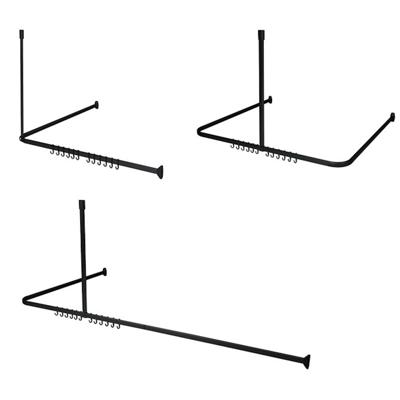 Douchegordijnstangset Sealskin Easy Roll 90x90x90 cm Zwart