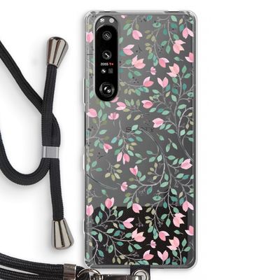 Sierlijke bloemen: Sony Xperia 1 III Transparant Hoesje met koord