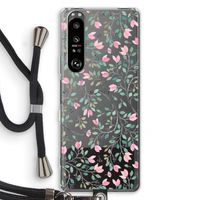 Sierlijke bloemen: Sony Xperia 1 III Transparant Hoesje met koord