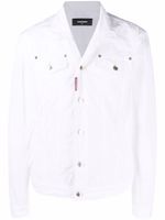 DSQUARED2 veste en jean à patch logo - Blanc