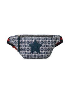 Gucci Kids sac banane à logo en jacquard - Bleu