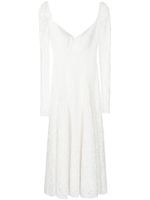 ANOUKI robe mi-longue en dentelle à manches longues - Blanc