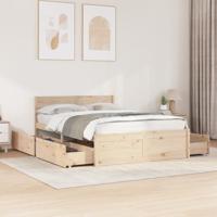 Bedframe zonder matras massief grenenhout 120x200 cm