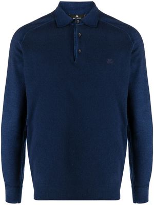 ETRO polo en maille à logo brodé - Bleu