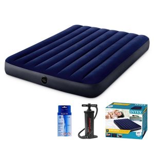 Intex Classic Dura-Beam - Luchtbed - 2 Persoons - Met Repairset en Handpomp - 203x152x25 cm - PVC - Blauw