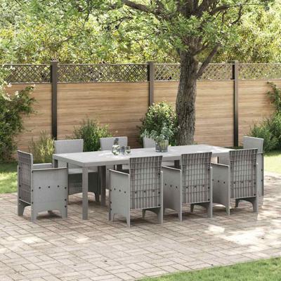 Tuin Tafel Lichtgrijs 250 x 100 x 73 cm Poly Rattan