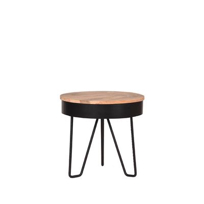 LABEL51 Bijzettafel Saran - Zwart - Metaal - Rond - 44 cm