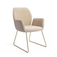 Jesper Home Eetkamerstoel 'Misaki' Slide Gold, kleur Funky Fudge