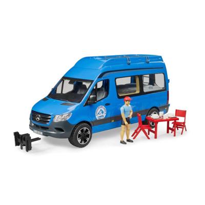 Bruder Mercedes Sprinter camper met bestuurder - blauw