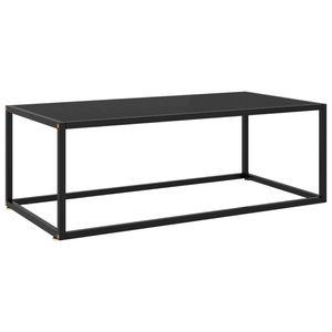 vidaXL Salontafel met zwart glas 100x50x35 cm zwart