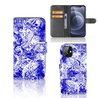 Telefoonhoesje met Naam iPhone 12 | 12 Pro (6.1") Angel Skull Blauw - thumbnail