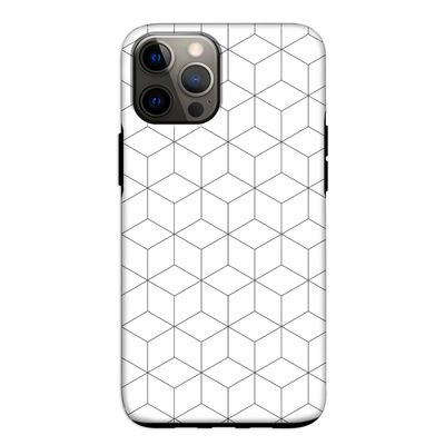 Zwart-witte kubussen: iPhone 12 Tough Case