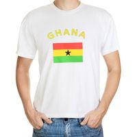 Wit t-shirt Ghana heren