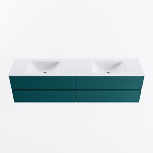 MONDIAZ VICA 190cm badmeubel onderkast Smag 4 lades. Wastafel CLOUD dubbel 2 kraangaten, kleur Talc.