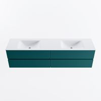 MONDIAZ VICA 190cm badmeubel onderkast Smag 4 lades. Wastafel CLOUD dubbel 2 kraangaten, kleur Talc.