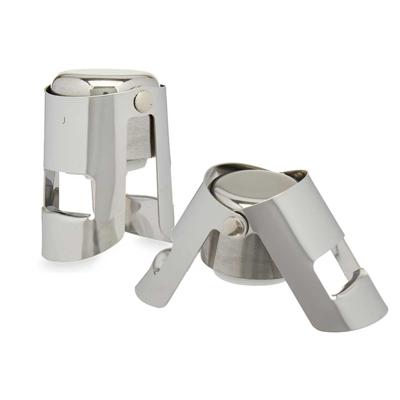 Kinvara Champagne flessenstopper - 2x - RVS - afsluiter - 3,5 x 6 x 5,5 cm - Cava - Prosecco