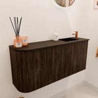 Toiletmeubel Mondiaz Joya | 91.6 cm | Meubelkleur Walnut | Faye wastafel Urban Rechts | 1 kraangat