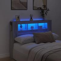 Hoofdeinde met LED 140x18,5x103,5 cm bewerkt hout grijs sonoma - thumbnail