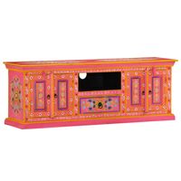vidaXL Tv-meubel 110x30x40 cm massief mangohout roze - thumbnail