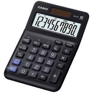 Casio MS-10F Bureaurekenmachine Zwart Aantal displayposities: 10 werkt op batterijen, werkt op zonne-energie (b x h x d) 101 x 148.5 x 27.6 mm