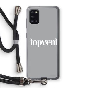 Topvent Grijs Wit: Samsung Galaxy A31 Transparant Hoesje met koord