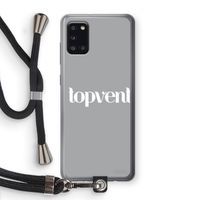Topvent Grijs Wit: Samsung Galaxy A31 Transparant Hoesje met koord
